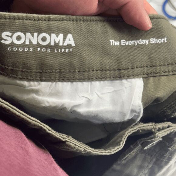Sonoma 34 Green The Everyday Short Cargo Shorts Flat Front Stretch Flex EUC - Picture 5 of 7
